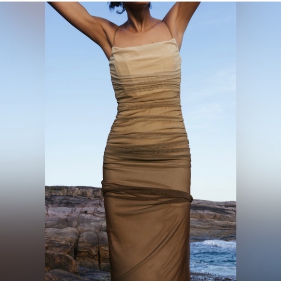 ZARA PRINT DRESS WITH TULLE - Picture 5 of 10